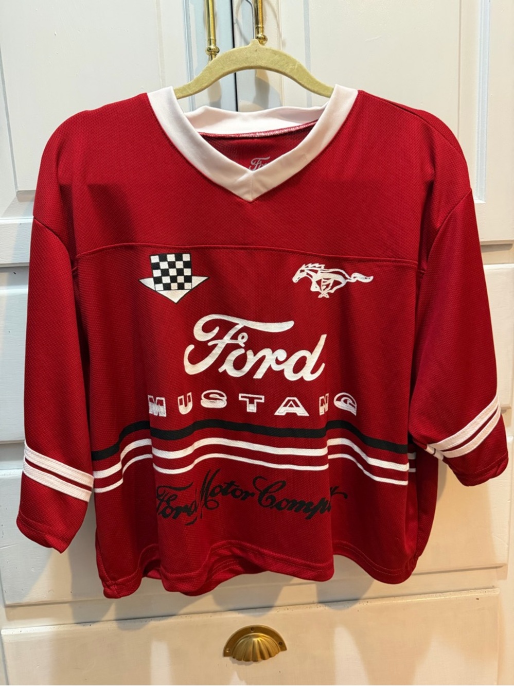 Ford Mustang Mesh Screen Print Jersey Xl shorter length